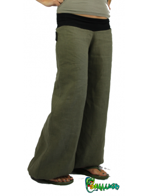 Pantalon large en coton couleurs aux choix