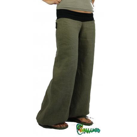 Pantalon large en lin ou coton couleurs aux choix