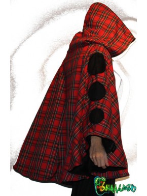 Cape à capuche personnalisable  ( écossais rouge ) 